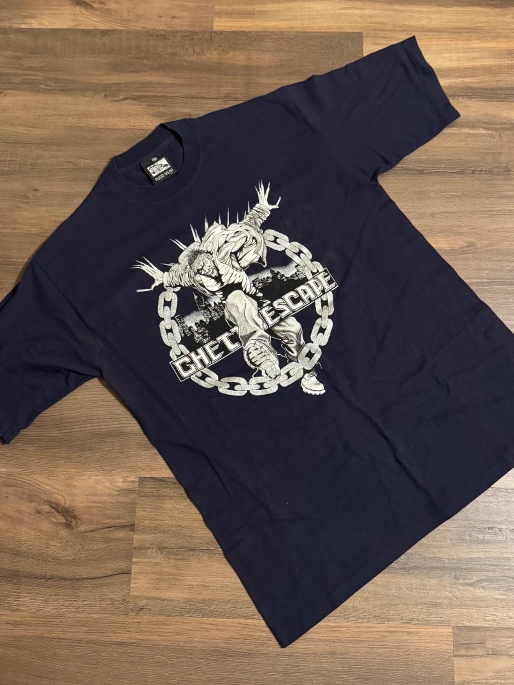 Vintage 2000s Ghetto Escape Graphic T Shirt Mens XL Made USA Streetwear - Picture 2 of 5